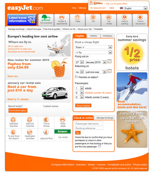 网页色彩设计实例:橙色
